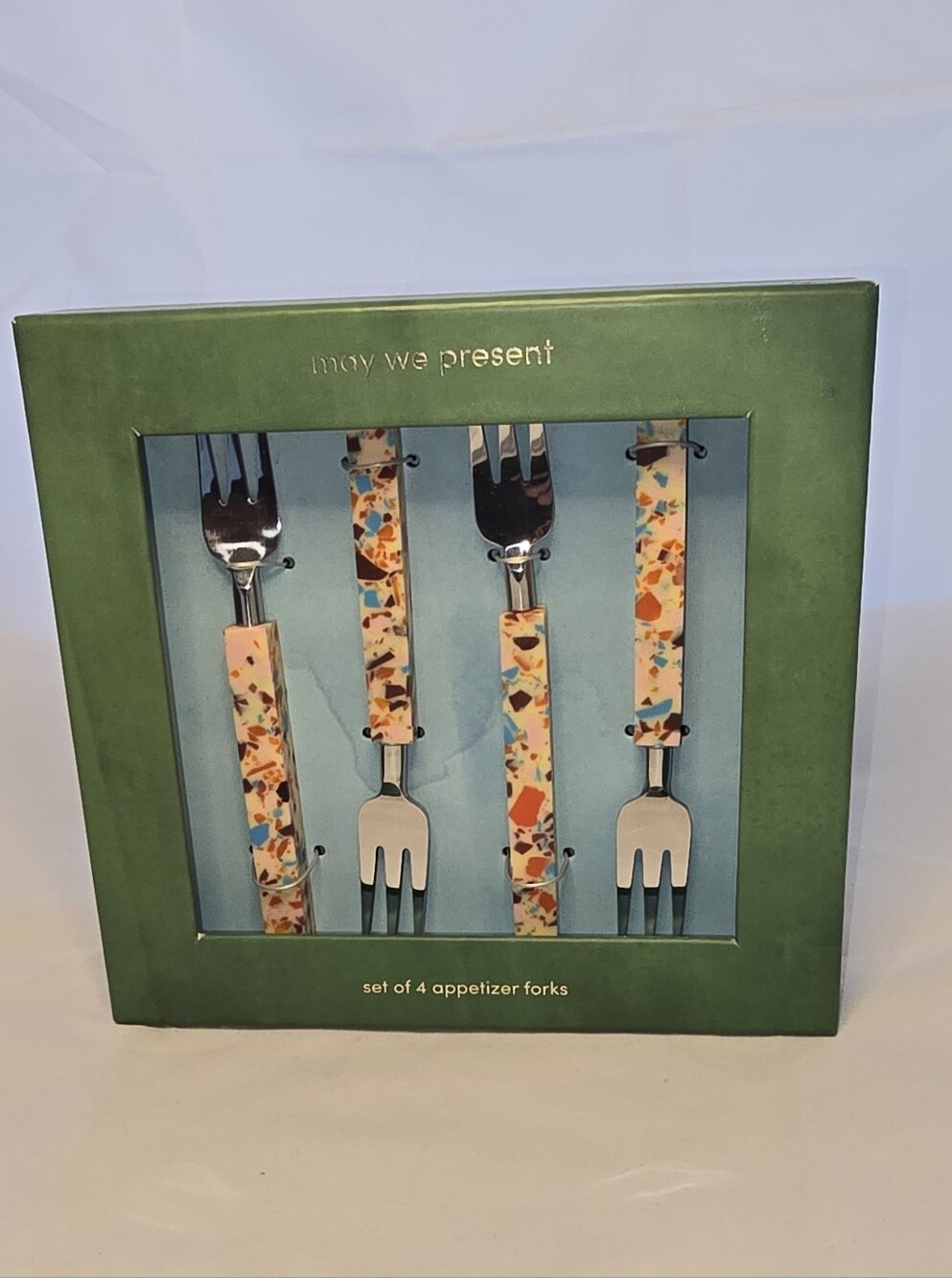 Anthropologie Set of 4 Appetizer Forks NIB